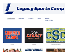Tablet Screenshot of legacysportscamp.com